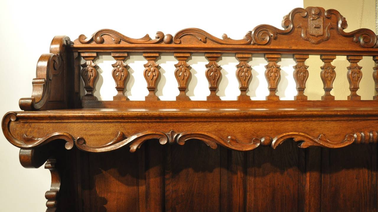 19th Century French Louis XV Carved Oak Plate Rack 4