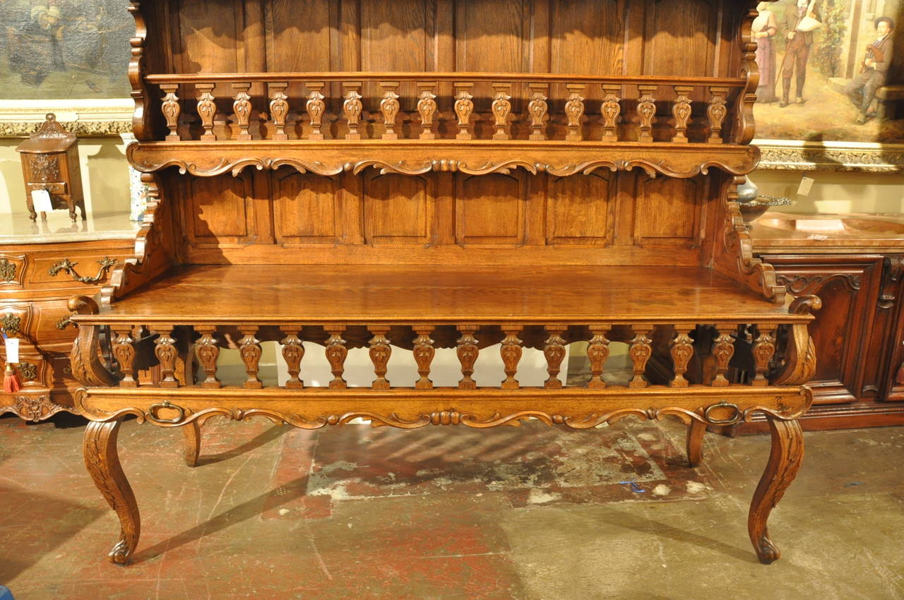 19th Century French Louis XV Carved Oak Plate Rack 5