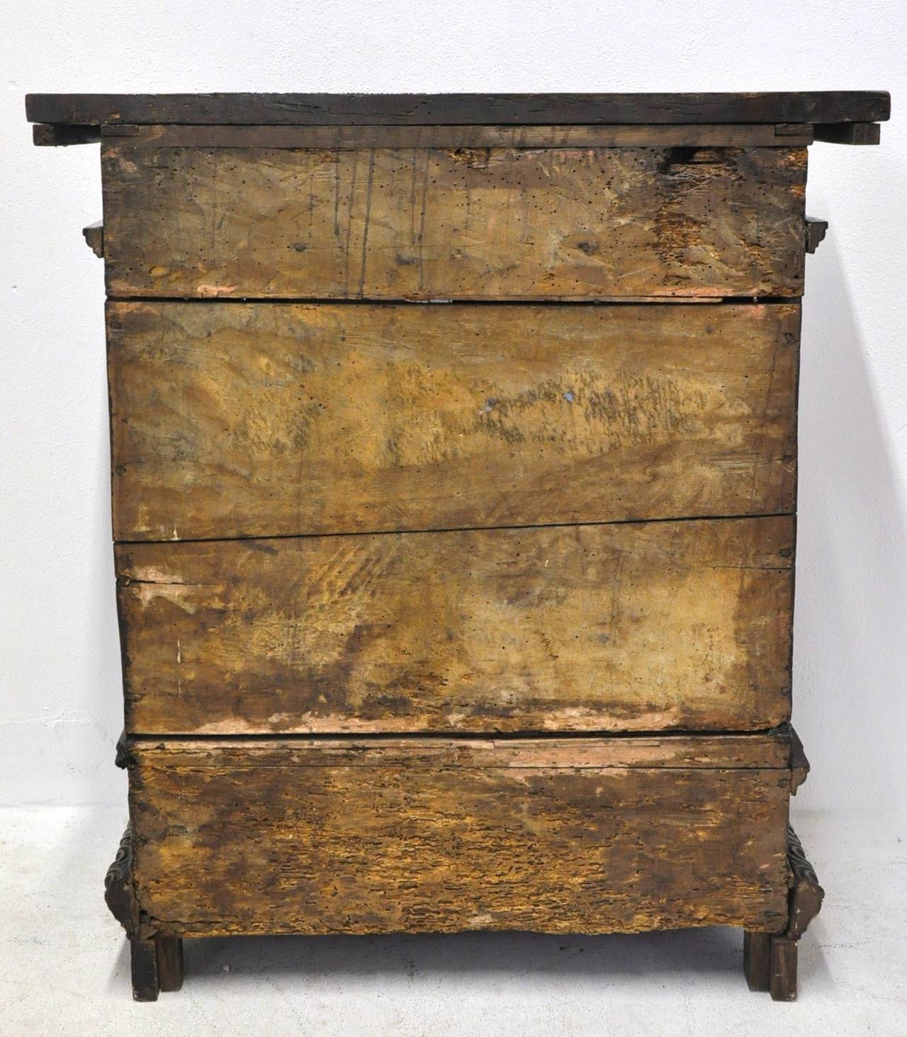 Antique Italian Walnut Sideboard Buffet Cabinet 5