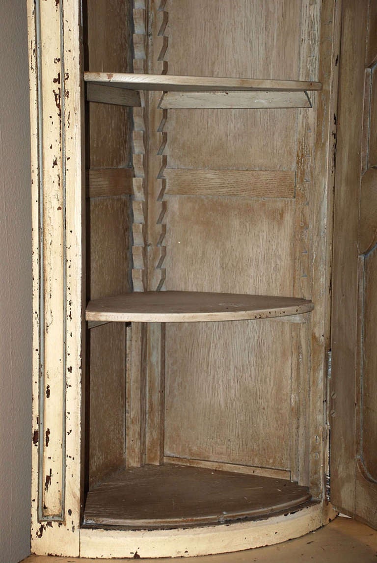 20th Century Pair of Painted French Corner Cabinets