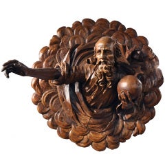 Early 18th Century Walnut Carving of God the Father