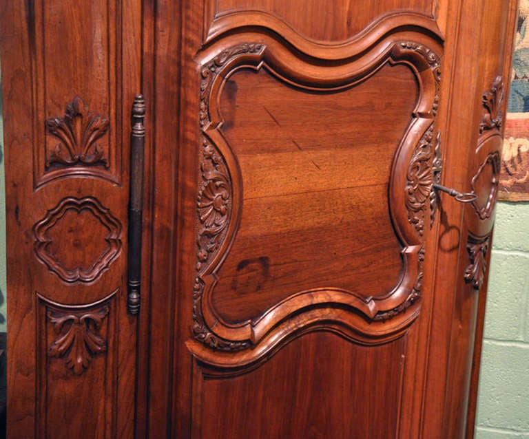 Pair of Large French Walnut Corner Cabinets from Lyon 3