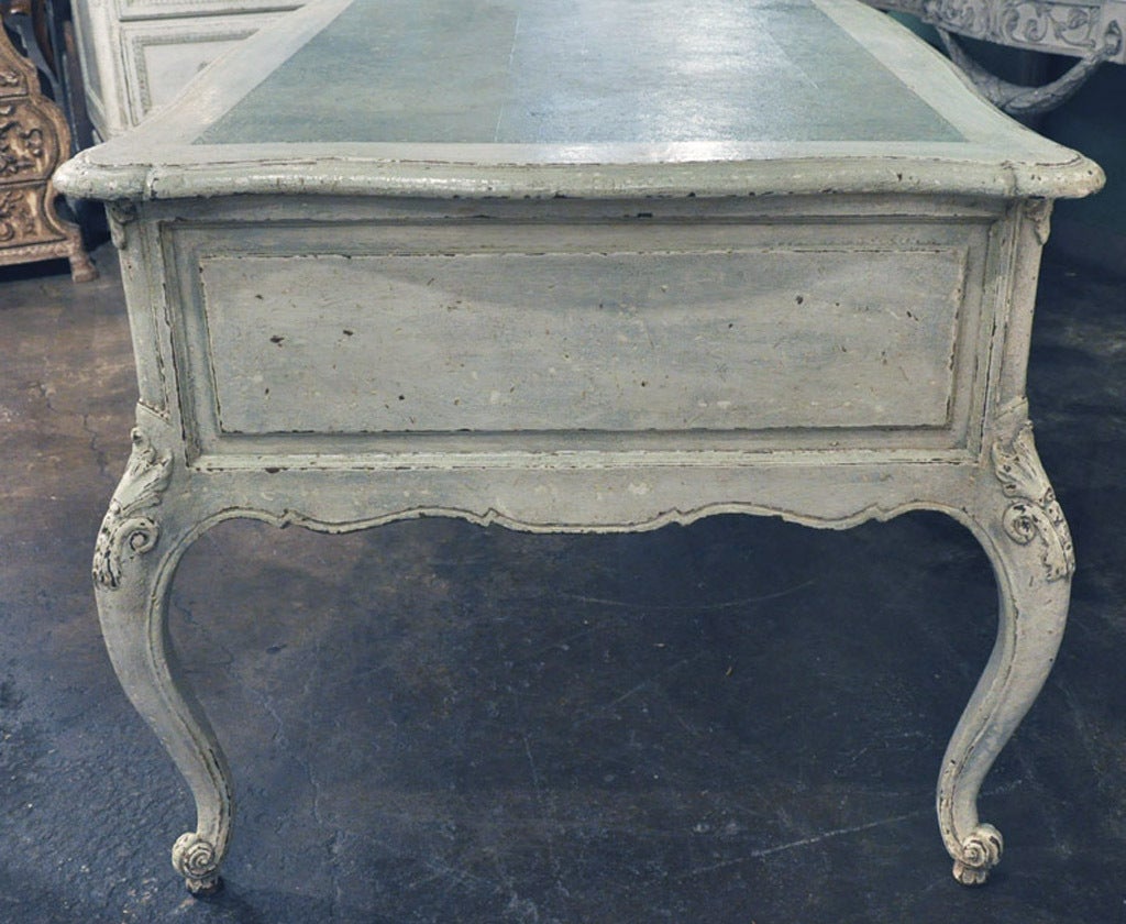 French Antique Louis XV Painted Partners Desk