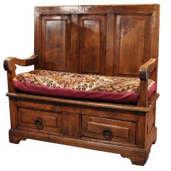 Early 19th C. Oak and Cherry Monk's/Hall Bench