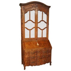 Late 19th C. Louis XV Style French Secretary Bookcase