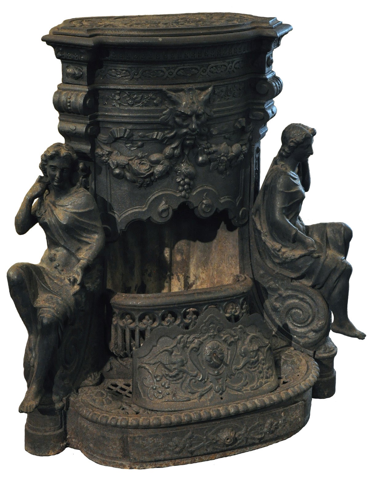 Ornate 19th Century Cast Iron Wood Stove