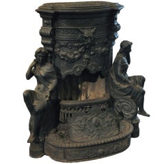 Ornate 19th Century Cast Iron Wood Stove