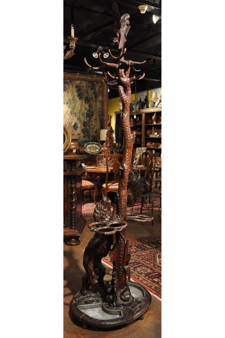 Unusual 19th C. Black Forest Hall Tree at 1stdibs