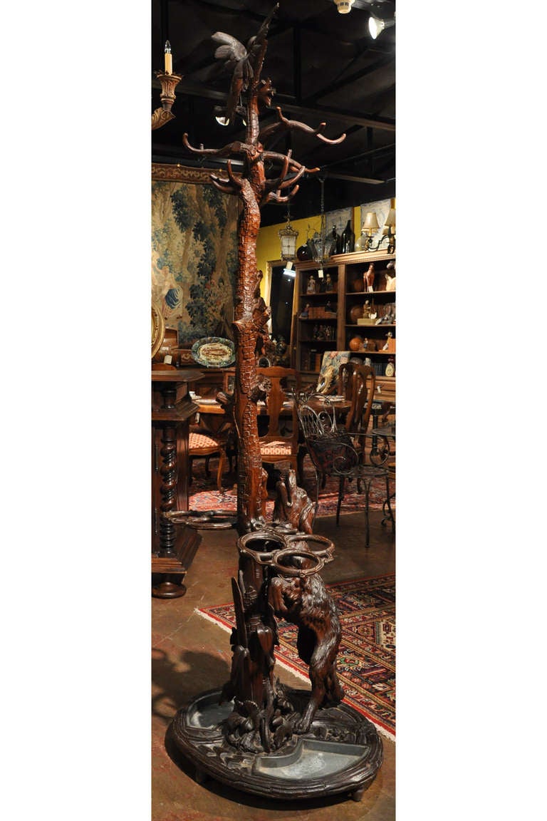 Unusual 19th C. Black Forest Hall Tree at 1stdibs