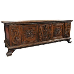 17th C. Walnut Italian Cassone