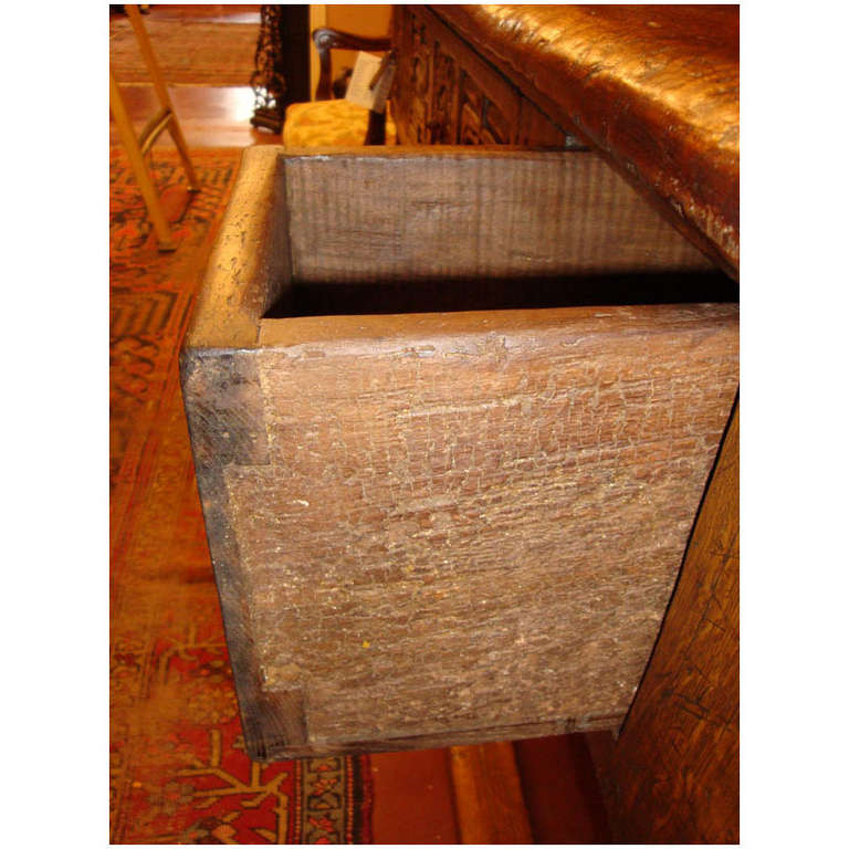 French 19th Century Carved Chestnut Console Table