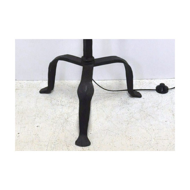 Gothic 18th Century French Seven-Light Wrought Iron Church Floor Lamp from the Pyrenees