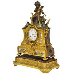 Antique 19th Century Louis XVI Mantel Shelf Clock with Stand