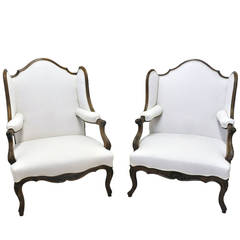 Pair of Antique Walnut Armchairs from Provence