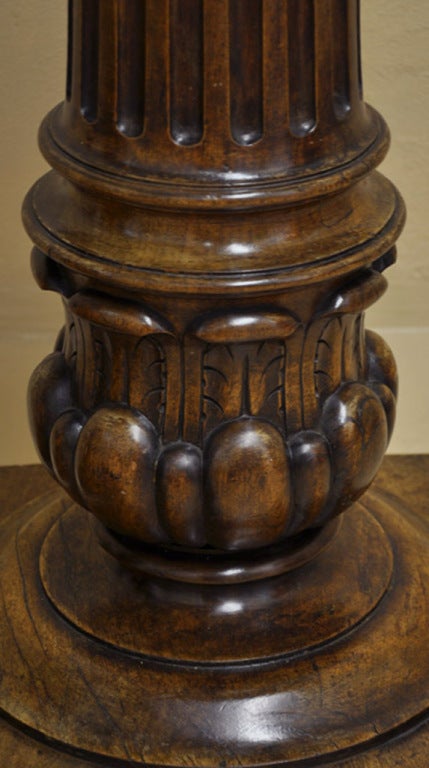 French Pair of 19th C. Walnut Pedestals