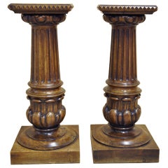 Pair of 19th C. Walnut Pedestals