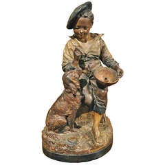 Turn-of-the-century Terracotta Statue by Joseph Guluche