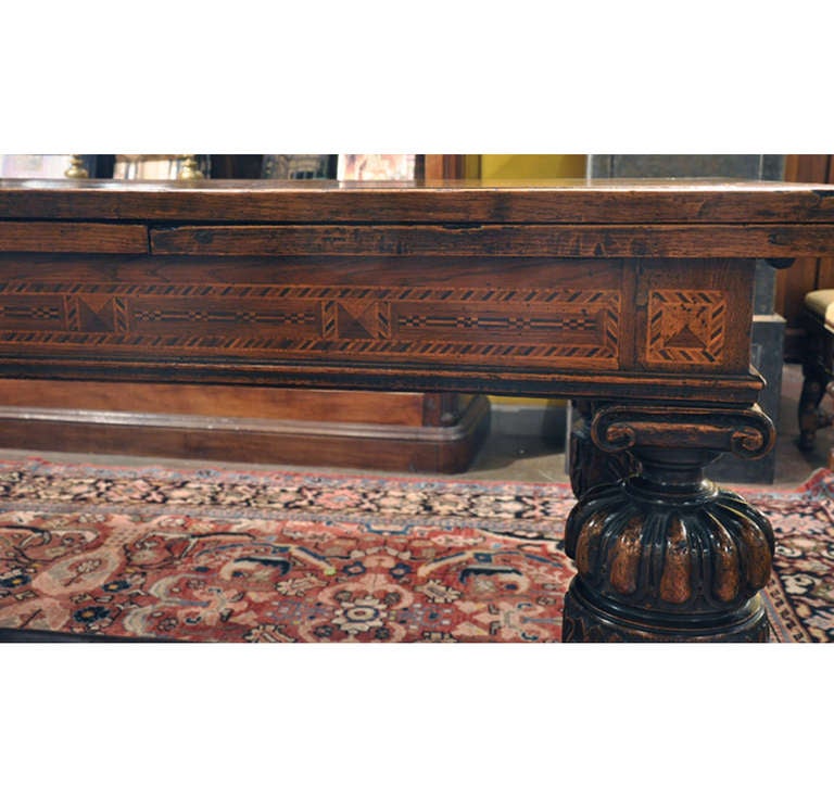 refectory table with leaves