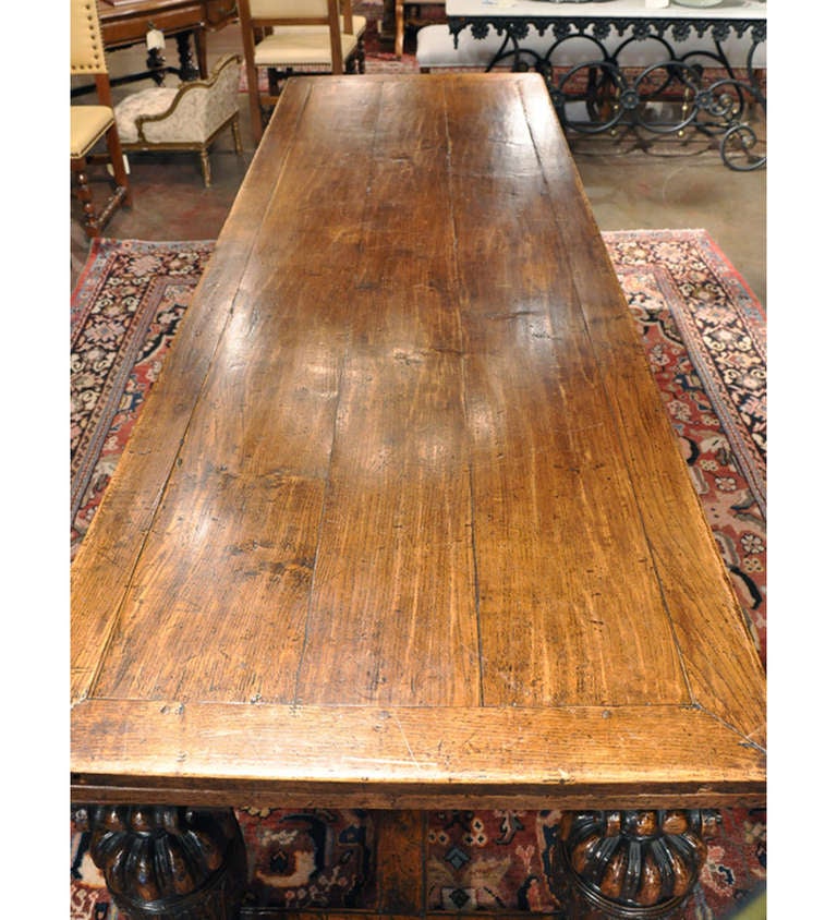 18th Century and Earlier 18th century English Oak Jacobean style Draw Leaf Refectory Table