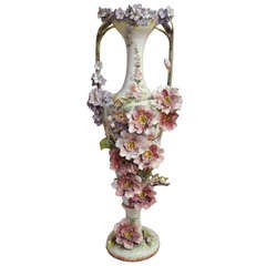 Rare 19th Century French Majolica Barbotine Vase