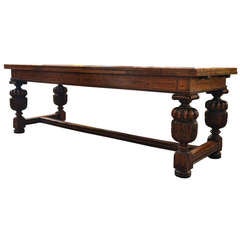 18th century English Oak Jacobean style Draw Leaf Refectory Table