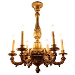 19th Century French Giltwood Six-Light Chandelier 11