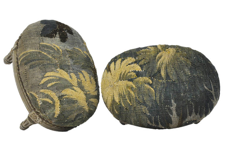 Pair of 18th C. Painted Aubusson Stools