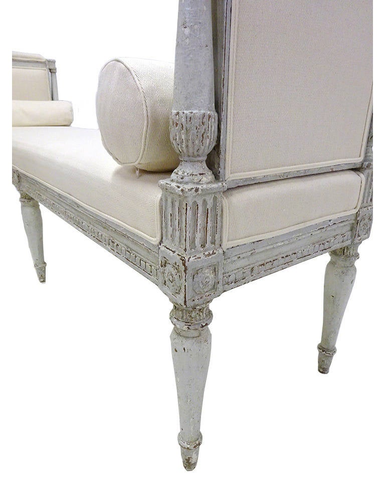 19th C. Louis Philippe Painted Banquette In Excellent Condition In Dallas, TX