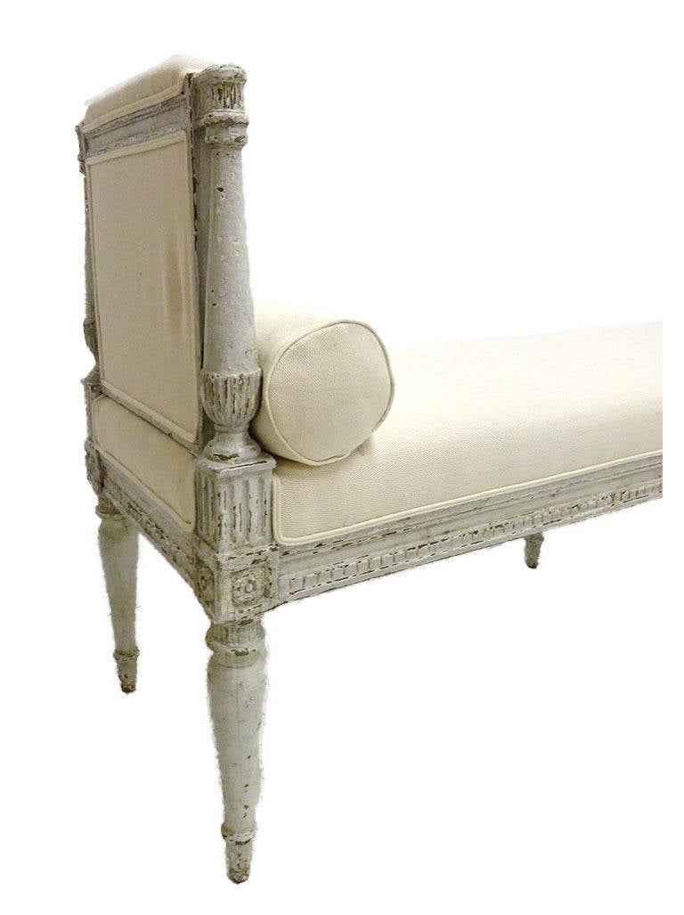 19th Century 19th C. Louis Philippe Painted Banquette