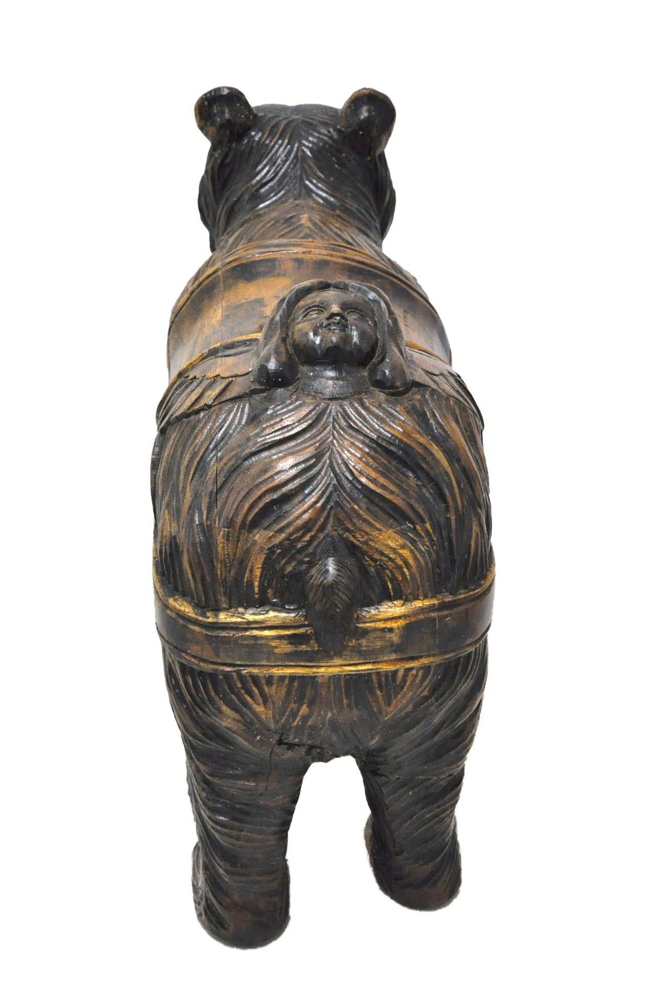 19th Century Black Forest Sculpture of Bear with Glass Eyes 1