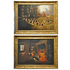 Paire de peintures françaises du 19ème siècle:: signées Louis Lartigau