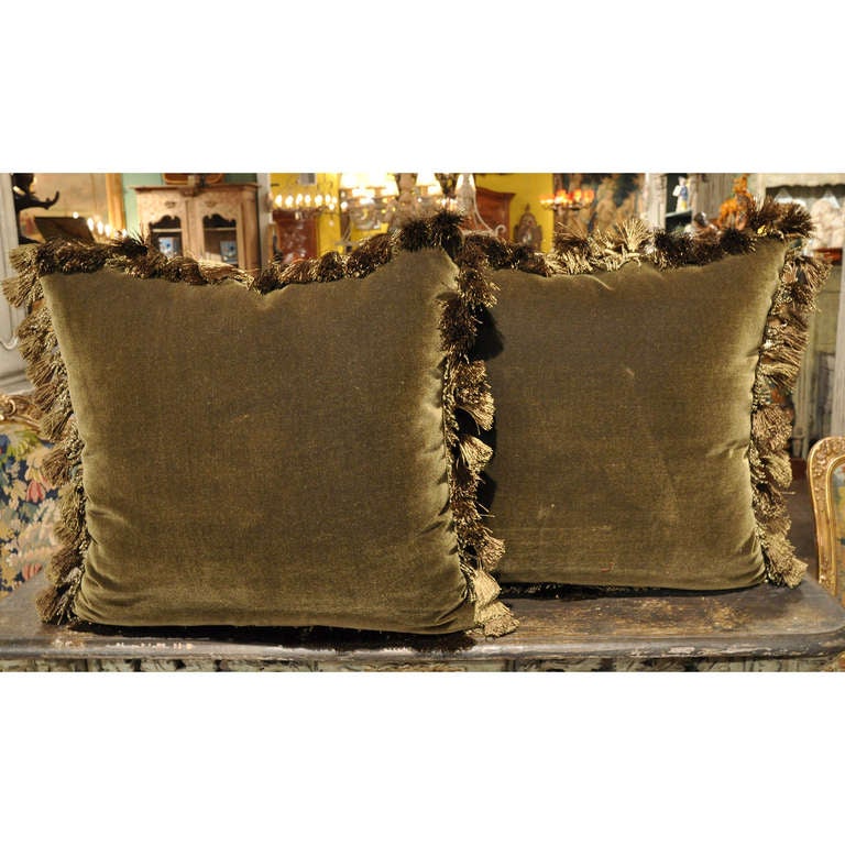 Down Set of Three Handmade Pillows Made with 18th Century Aubusson Tapestry Fragments