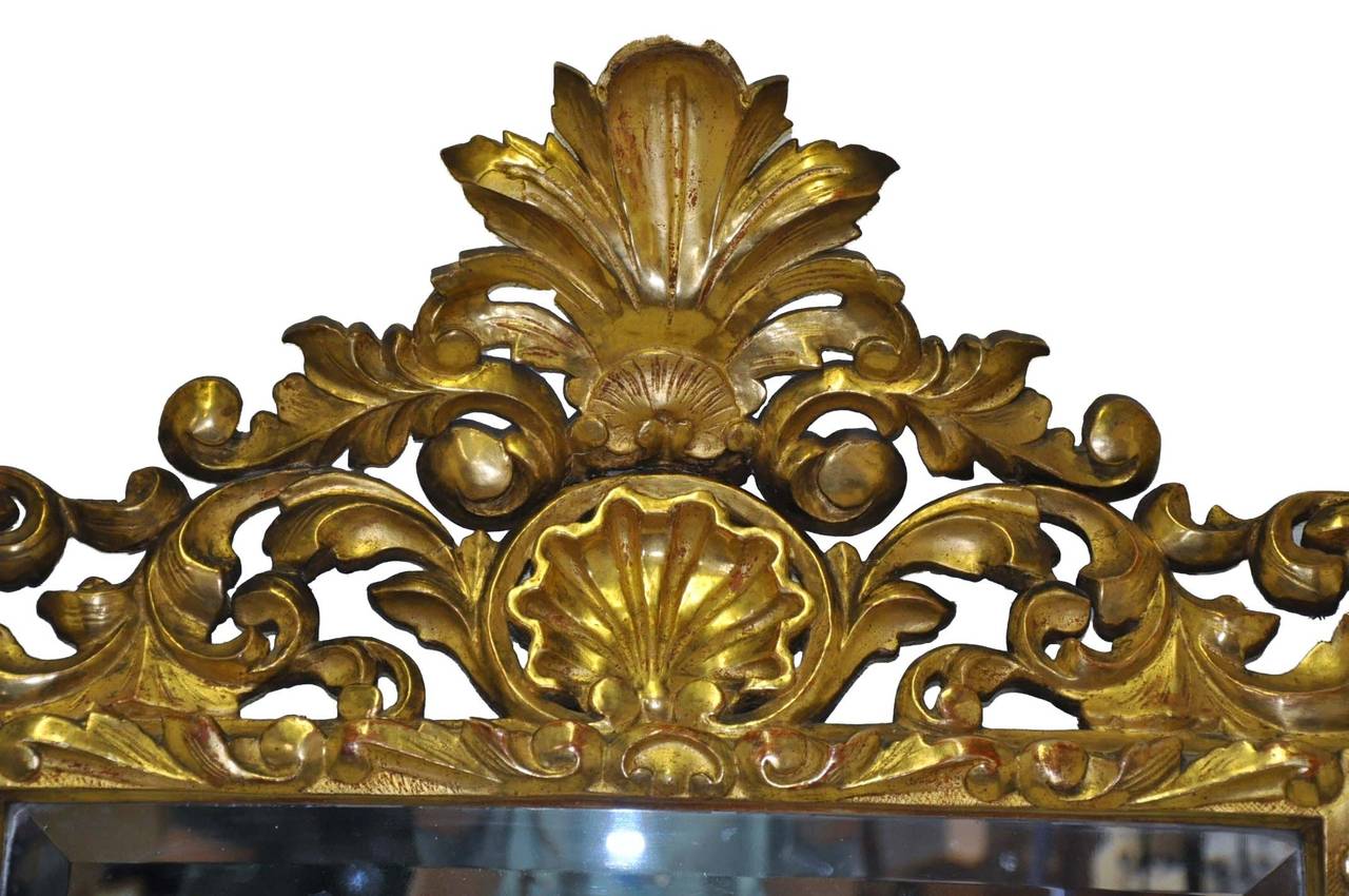 French 19th C. Carved Gold Leaf Mirror
