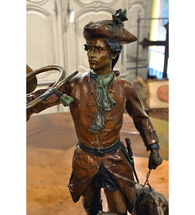 Late 19th C. Patinated Bronze Statue 