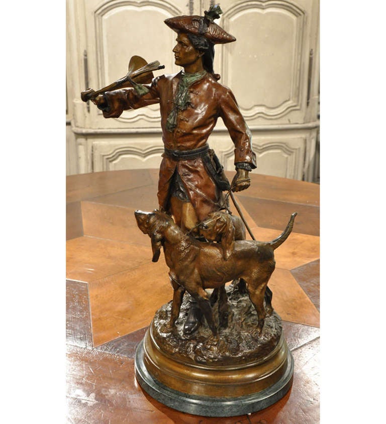 Late 19th C. Patinated Bronze Statue 