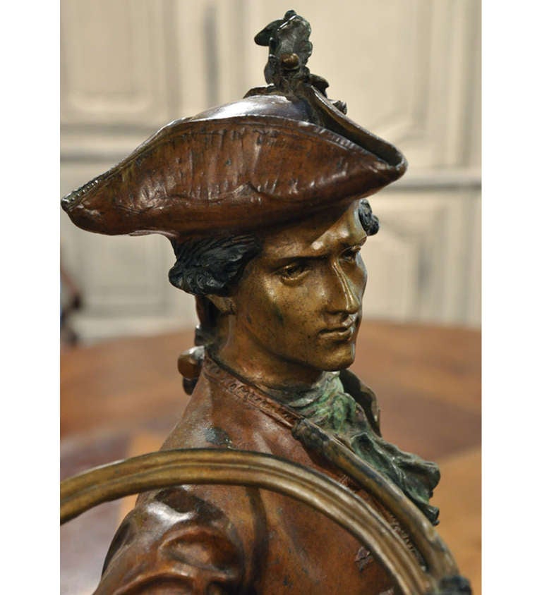 19th Century Late 19th C. Patinated Bronze Statue 