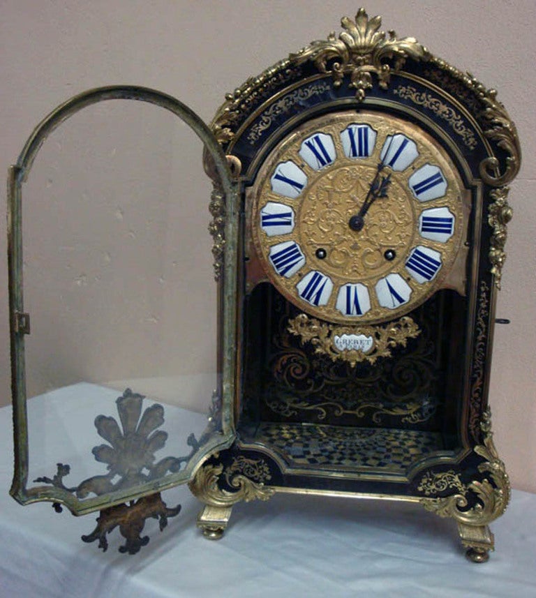 Regence Ormolu Mounted Brass Tortoiseshell & Boulle Bracket Clock