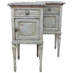 Pair of Louis XVI style Painted Bedside Tables