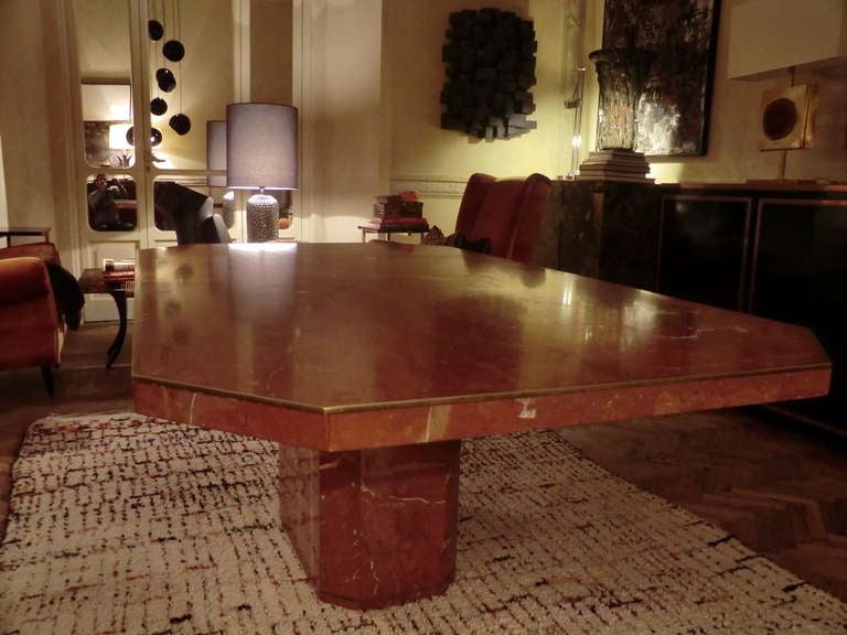 Mid-Century Modern 1970's Willy Rizzo Marble Table