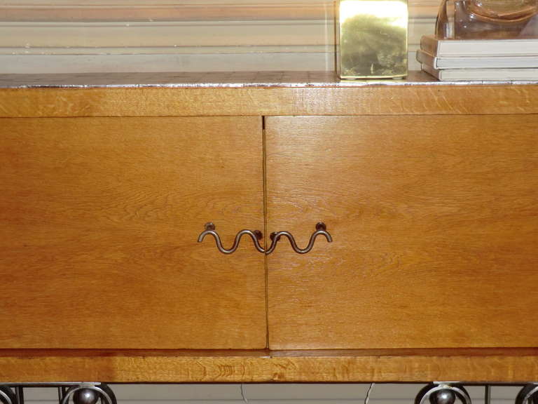 French Jean Royere Style Oak Console or Sideboard