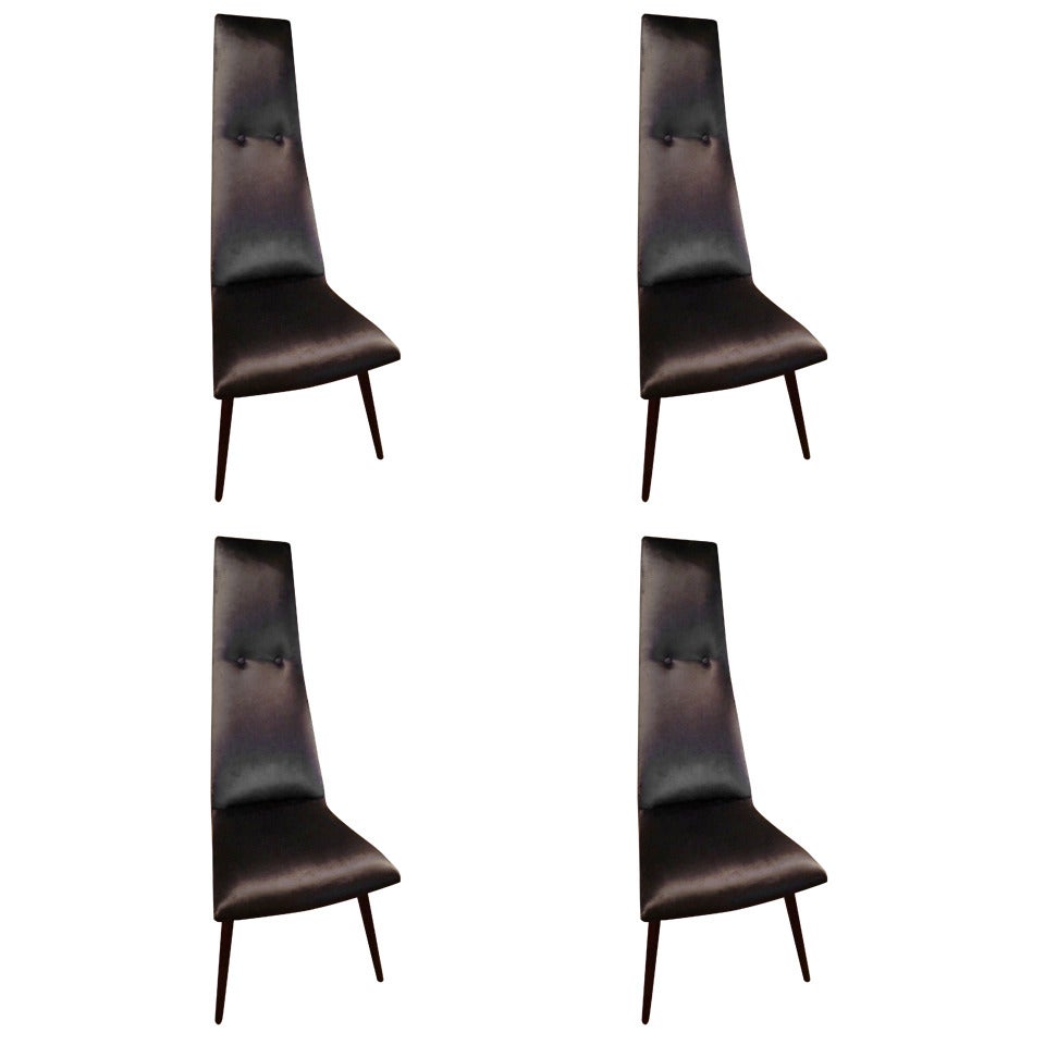 1960's Adrian Pearsall set of 4 Highback Dining Chairs