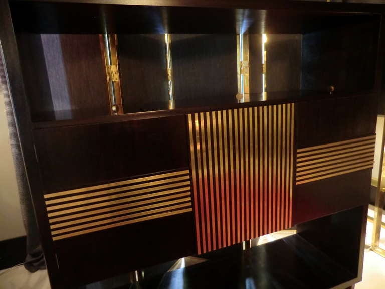 Italian 50's Walnut  Library/Bar cabinet