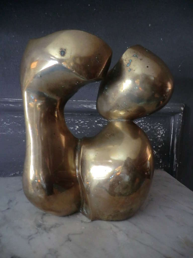 Modern 1960's Abstract  Brass Sculpture