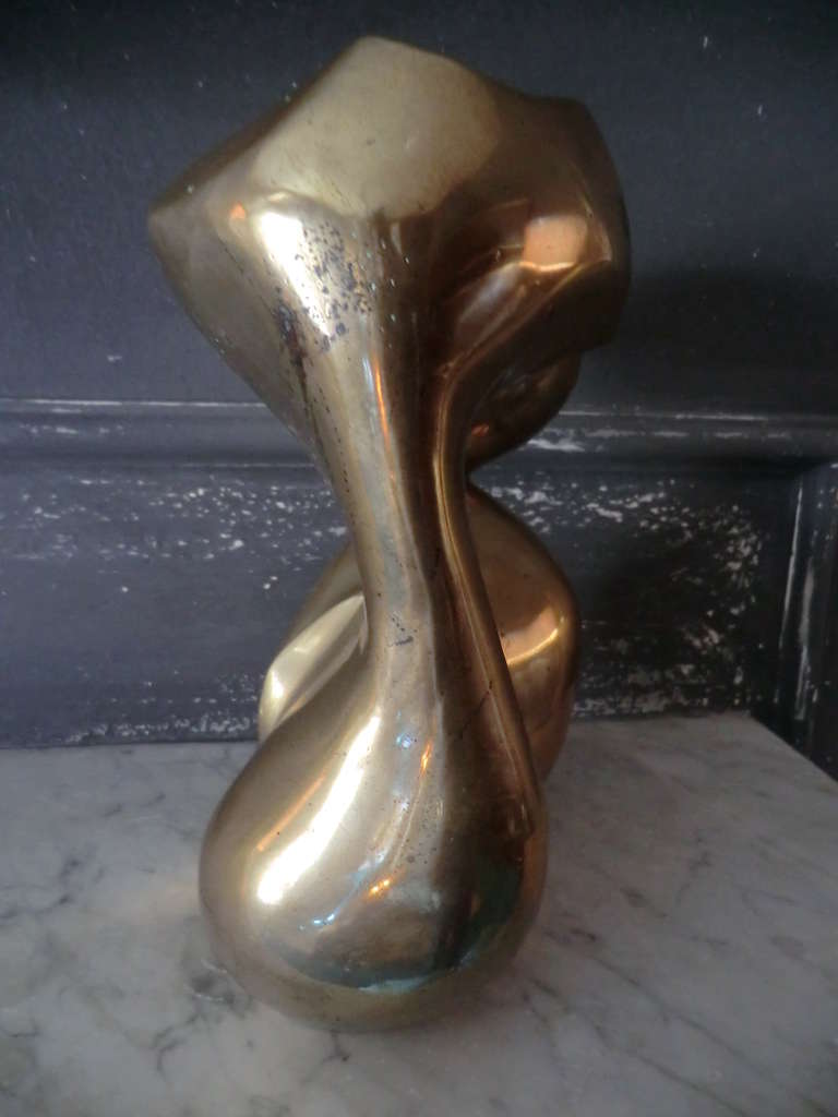 French 1960's Abstract  Brass Sculpture