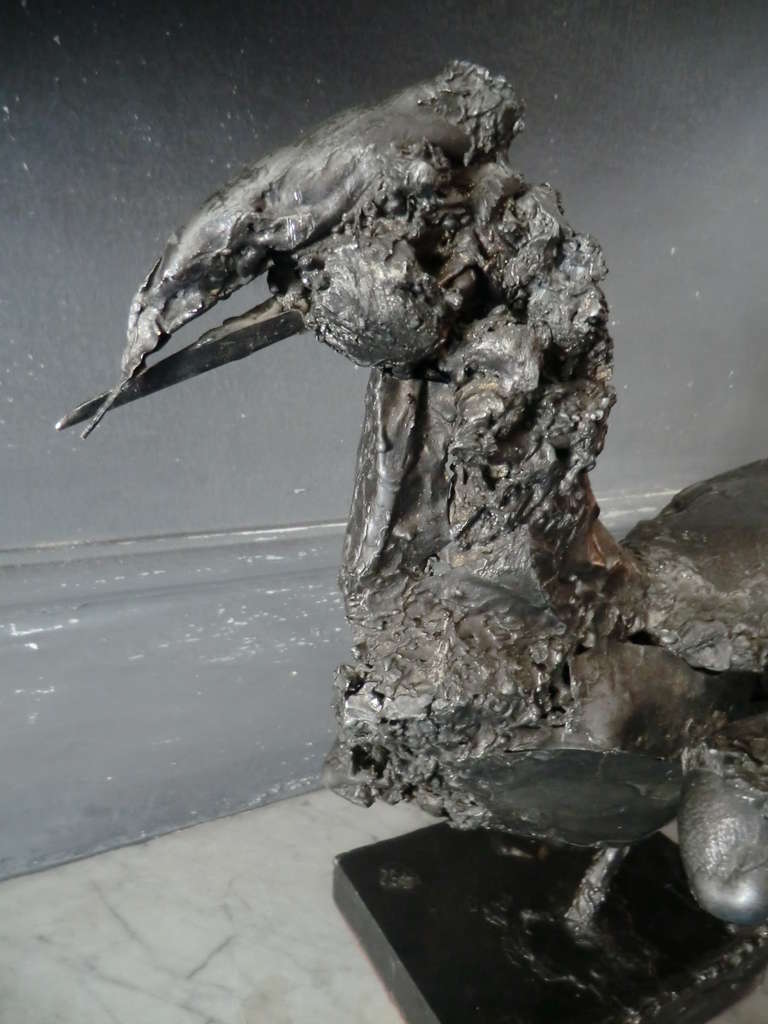 Heron Bronze Sculpture In Excellent Condition In Firenze, IT