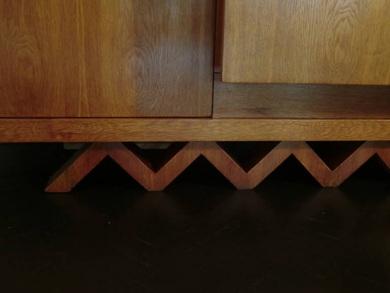 Oak 1950's Bar Cabinet in the Style of Jean Royere