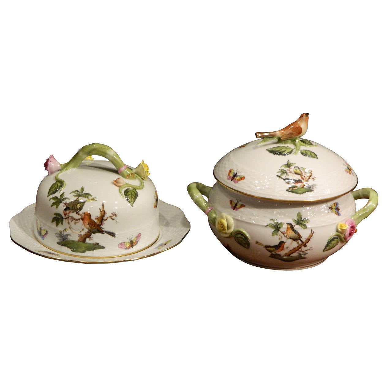 Collection of Fifty two Rothschild Bird Herend China Items at 1stdibs