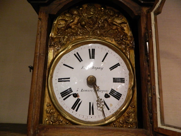 Matched French Vaisellier or Buffet with a Long Case Clock, 19th/20th Century In Good Condition In Savannah, GA