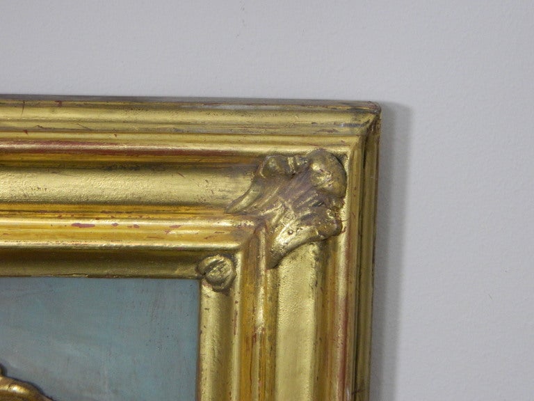 Pair of Framed Italian 23K Gold Leaf Renaissance Figures, 20th Century For Sale 3