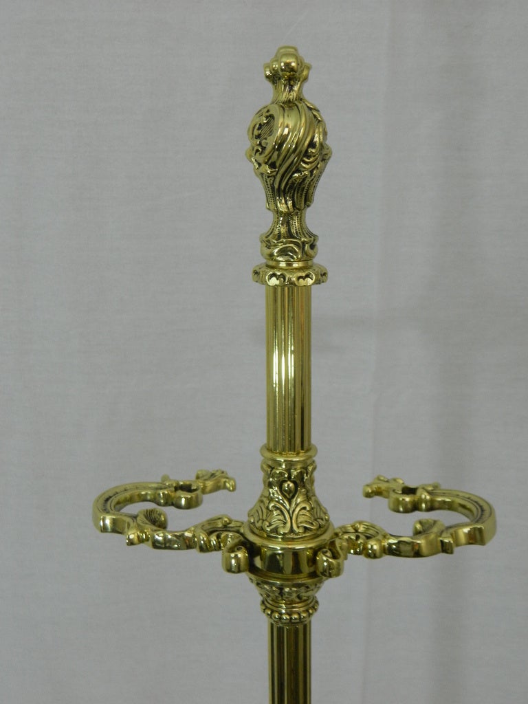 Set of French Brass Matched Fire Tools on Stand, 19th Century 3